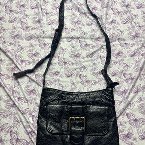 Chic Black Leather Crossbody Bag